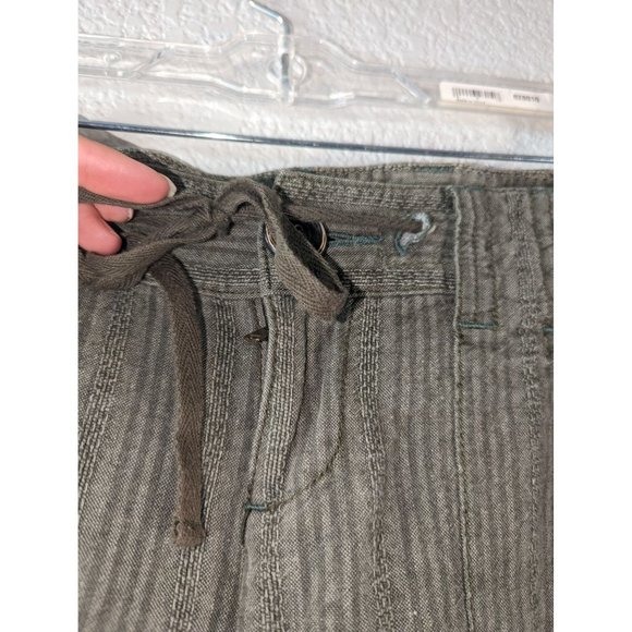 Free People Size 4 Olive Green Textured Wide Legged Pants - Picture 2 of 10